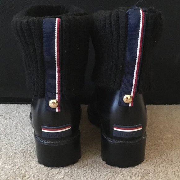 Tommy Hilfiger TWSILVINA Rubber and Knit Cuff Rain boots - Picture 4 of 12